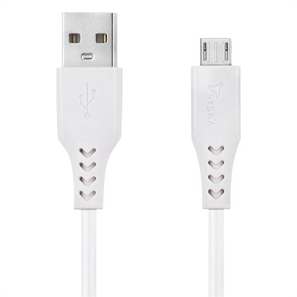 SYSKA CCMP01 1.2 m Micro USB Cable (Pristine White)